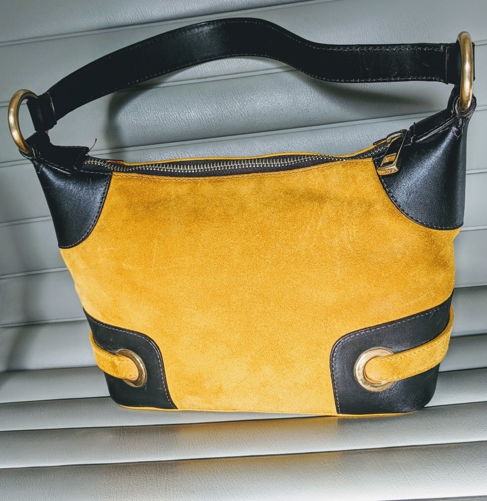 Authentic Bally Italian suede tumeric yellow purse - Picture 6 of 8